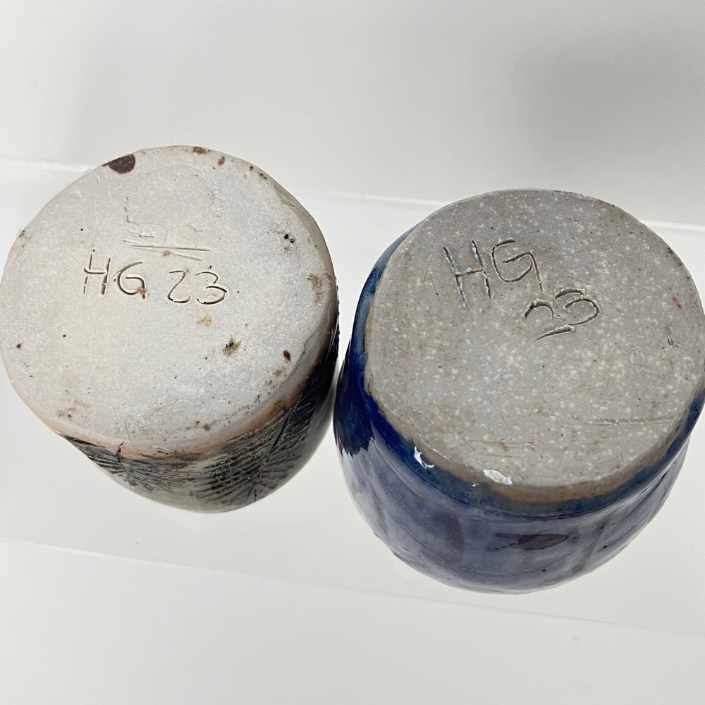 Handmade Studio Pottery Salt Cellars Pinch Bowls Toothpick Match Bowls Set of 2 - Picture 6 of 8